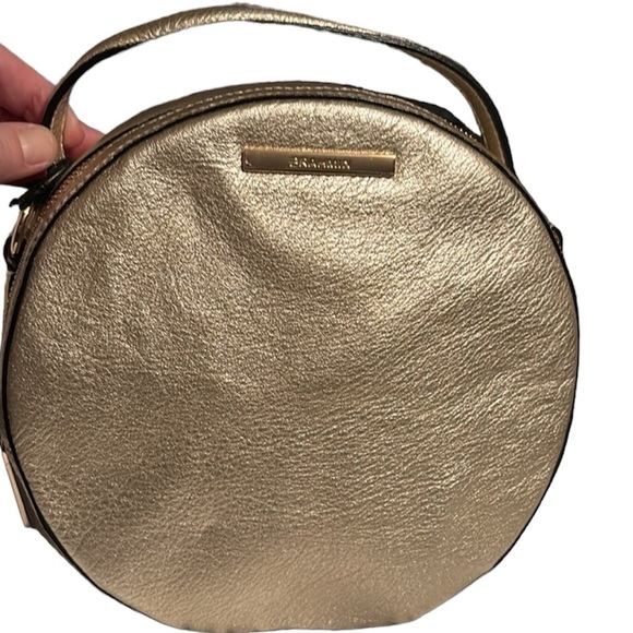 NWT BRAHMIN ROUND HANDBAG PURSE GOLD SMALL RARE CIRCLE CROSSBODY - Picture 14 of 14